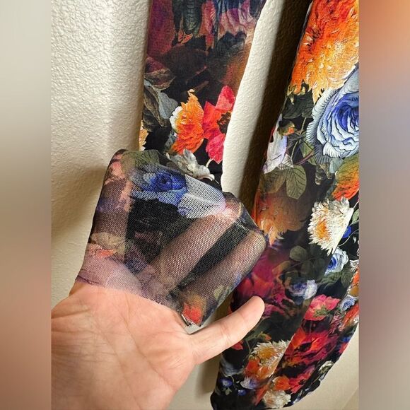 Fuzzi Embroidered Dress Deep Floral Sz L NWT - Picture 4 of 10